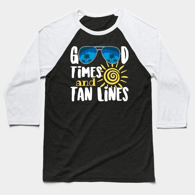 Holiday Good Times And Tan Lines Baseball T-Shirt by fromherotozero